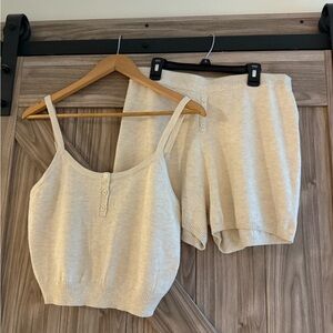 Wilt cream comfort tank and shorts lounge set ladies medium